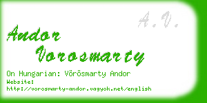 andor vorosmarty business card