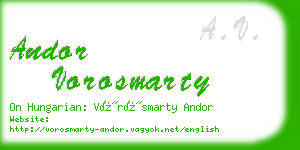 andor vorosmarty business card